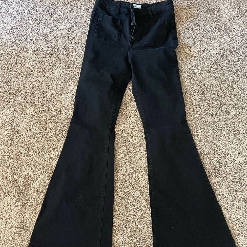 Cello Black Jeans Size 5 High Waisted Flare
